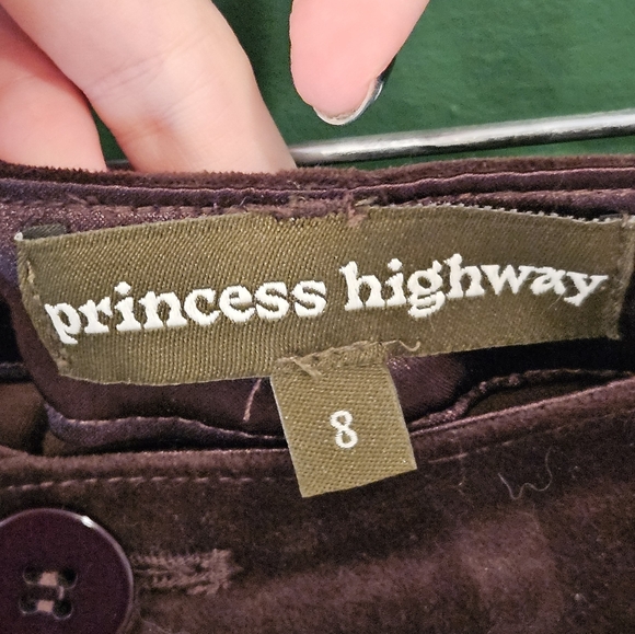 Princess Highway Embroidered Velvet Pants in Deep Brown - Picture 3 of 3